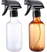 GearTrust Water Spray Bottle for Hair, Small Squirt Bottle Amber & Frosted Clear, 10.1 oz Refilla...