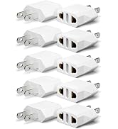 Unidapt 10-Pack EU Europe to US Plug Adapter, Type A Outlet, European to American, Canada, Mexico...