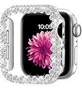 Bling Bumper Case Compatible with Apple Watch Series 6/5/4/SE/SE2 44mm, Diamond Protective Face C...