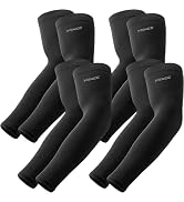 YQXCC 4 Pairs Arm Sleeves, Cooling UV Sun Protection Sports Compression Sleeves for Men Women, Go...