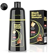 BELEZALIB Black Hair Dye Shampoo for Woman & Man, Hair Color Shampoo 3 in 1, Semi-Permanent Gray ...