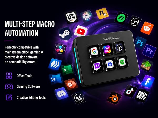 streaming deck stream macro pad keypad keyboard key custom programmable gaming shortcut customized