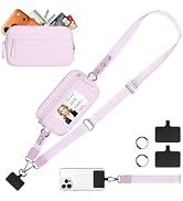 OIAWH Clip and Go Strap for Phone with Wallet Crossbody, Adjustable & Detachable Phone Lanyard wi...