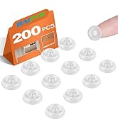 200 PCS Rubber Bumpers, Circular Dots Shaped Self Adhesive Pads, Sound Dampening Clear Cabinet Do...