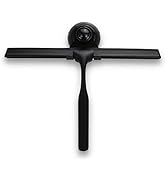 Matte Black Shower Squeegee, Stainless Steel Wiper with Matching Cup Hook, All Purpose Cleaning f...