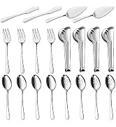 BEWOS Serving Utensils, 20-Piece Large Serving set, Serving Spoons, Slotted Spoons, Serving Tongs...