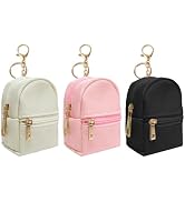 LYDZTION 3Pcs Mini Backpack Cute Cosmetic Bag for Women,PU Leather Makeup Bag Key Pocket Lipstick...