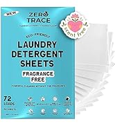 Zero Trace Laundry Detergent Sheets - Fragrance Free Laundry Detergent Ideal Laundry Soap Sheets,...