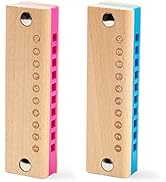 Koogel 2PCS Kids Harmonica, 10 Hole Wooden Beginner Harmonica Mouth Organ Harmonica Toy Musical I...