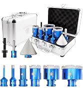 Diamond Core Drill Bit Set for Porcelain Tile Ceramic Marble Granite Drilling,BRSCHNITT 9pcs Vacu...
