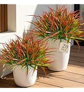 20 Pcs Artificial Plants Outdoor Fake Grass UV Resistant Faux Outdoor Plant, Artificial Greenery ...