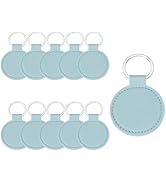 MECCANIXITY PU Leather Keychain Blanks with Key Rings for DIY Supplies Gifts