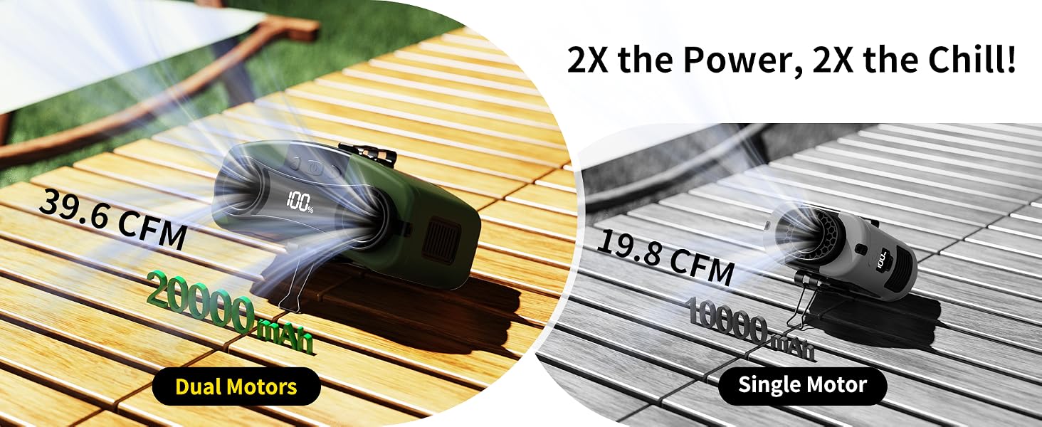 belt clip fan with strong airflow