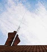 HYS 200W GMRS 460-470 MHz UHF 7.2 dBi UHF Base Antenna, Fiberglass Pretuned Land Mobile Omni Fibe...