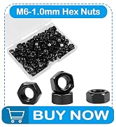 Yinpecly 100pcs M6-1.0 Hex Nut, Carbon Steel Grade 8.8, Black Oxide, M6x1.0mm Hex Drive, Metric H...