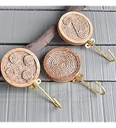 Indian Shelf 3 Piece Wood Boho Wall Hooks for Hanging Coats, Bags, Backpack Decorative Key Holder...