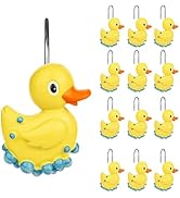 Sunlit Cute Shower Curtain Hooks for Kids, Home Decorative Bubble Duck Shower Curtain Rings for B...