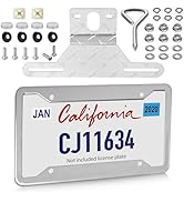 Oyviny Trailer License Plate Bracket Holder & Universal License Plate Frame Kit Silver, RV Truck ...