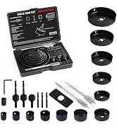 AIMLENTOOL Hole Saw Set, 26PCS Hole Saw Kit with 3/4" to 5" (19mm-127mm) Saw Blades, Spade Drill ...
