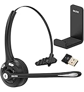 Delton 10X Trucker Bluetooth Headset, Wireless Headphones w/Microphone, Over The Head Single Earp...