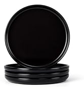 Herogo 4-Piece Stoneware Small Dinner Plates Set, 7.9" Ceramic Round Dessert Plate Set, Double Re...