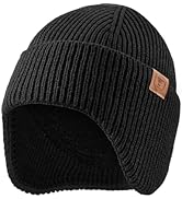 OZERO Winter Beanies Hats Men: Beanie with Ear Flaps Outdoor Thermal Knitted Hat - Warm Ski Stock...