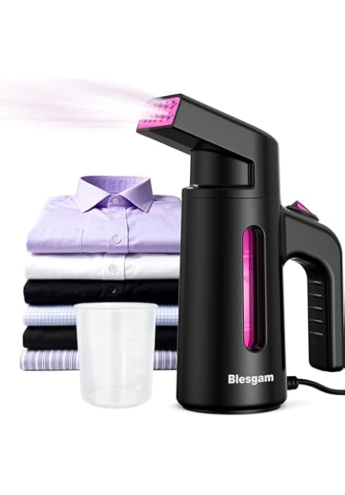 Blesgam Travel Steamer for Clothes, Dual-Row Steam, 25g/min Steam,Clothes Steamer Handheld,180ml ...