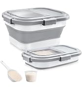Komzon Rice Storage Container, Collapsible Airtight Food Storage Containers 6-20 Lbs, Rice Dispen...