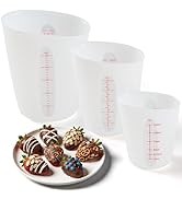 Food-Grade Silicone Measuring Cups for Melting Chocolate, 3Pcs BPA Free Silicone Baking Measuring...