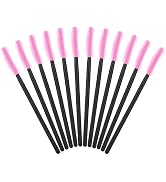 100PCS Disposable Silicone Eyelash Mascara Brushes Wands Applicator Makeup Kits (Rose)