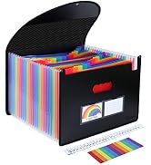 Uquelic Accordion File Organizer Legal Size with Flap/Portable 24 Pockets Expanding Accordion Fil...