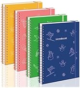 AHGXG Spiral Notebook 4 Pack, Hardcover Spiral Journal A5 5.7" x 8.3", 160 Pages College Ruled No...