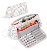 Zzrywuty Big Pencil Case Pouch Large Capacity Soft Quilted Pen Bag for Teens Girls Adults Student...