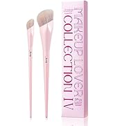 Jessup Foundation Brush and Concealer Brush, Pink Makeup Brushes Set 2Pcs Premium Synthetic Face ...