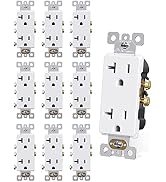 AIDA Decorative Receptacle Outlet, 20Amp 125V Outlets, Residential, 3-Wire, Self-Grounding, UL Li...