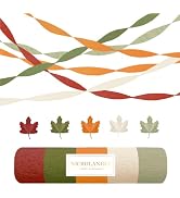 NICROLANDEE 5 Rolls Burgundy Green Orange Crepe Paper Streamers Paper Garlands Decoration for Wed...