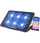 LIANGSTAR Laptop Cooling Pad, Laptop Cooler with 6 Quiet Fans for 12-17 Inch Notebook Gaming Fan ...