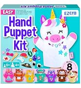 EZCRA Easy Unicorn Hand Puppet Making Kit for Kids Ages 5-8, Beginner DIY Felt Puppet Craft Set w...