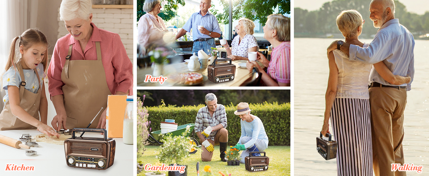 Portable radio for indoors and outdoors