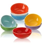 ZENFUN Set of 8 Ceramic Pinch Bowls Set, 3.5 Oz Porcelain Round Soy Sauce Dipping Dishes, Mini Te...