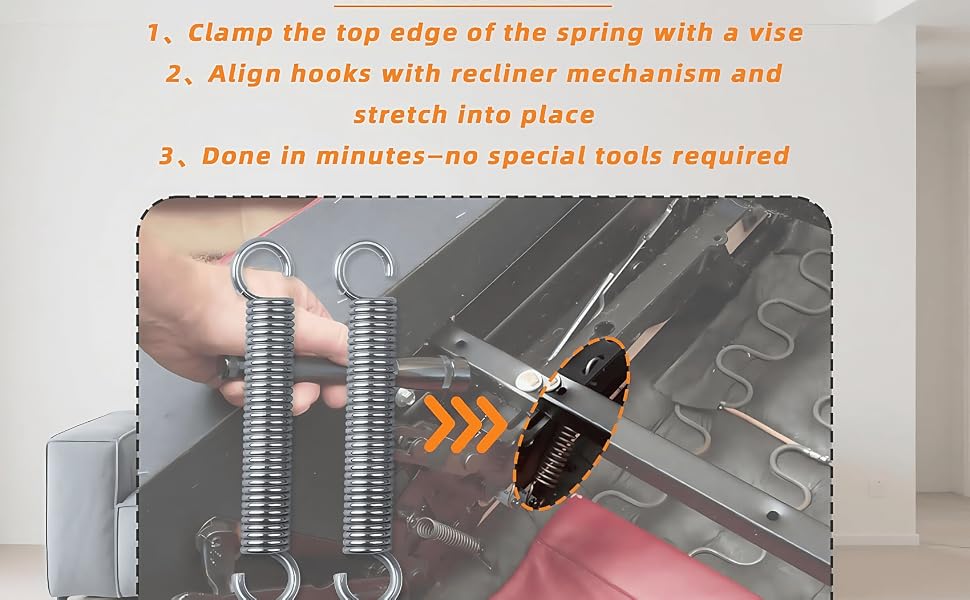 5-1/8" Stainless Steel Sofa Recliner Extension Springs