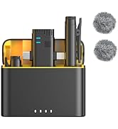 2 in 1 Professional Wireless Lavalier Microphone for Android, iPhone iPad with Charging Case Nois...