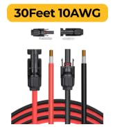 BougeRV 30 Feet 10AWG Solar Extension Cable with Female and Male Connector with Extra Pair of Con...