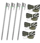 12 Inch Heavy Duty Metal Tent Stakes, Sturdy 304 Stainless Steel Tarp Stakes