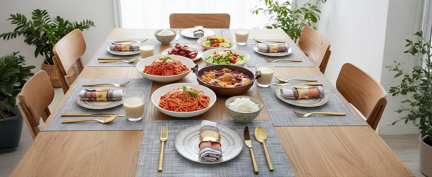 gray placemats