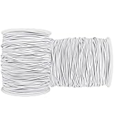 LUSTEMBER Stretchy String for Bracelets, 2 Rolls 1 mm Sturdy Elastic String Elastic Cord for Jewe...