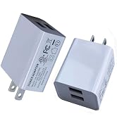 2 Pack USB Wall Charger, 5V 2A Charger Power Adapter, Fast Charging USB Block, Charging Plug Bloc...