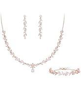 BriLove Wedding Bridal Jewelry for Women Cubic Zirconia Marquise Teardrop Leaf Cluster Y-Necklace...