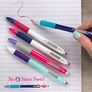 Detail image of the pencils that shows how you can mix and match parts