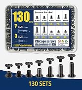 130 Sets Gunmetal Black Chicago Screws